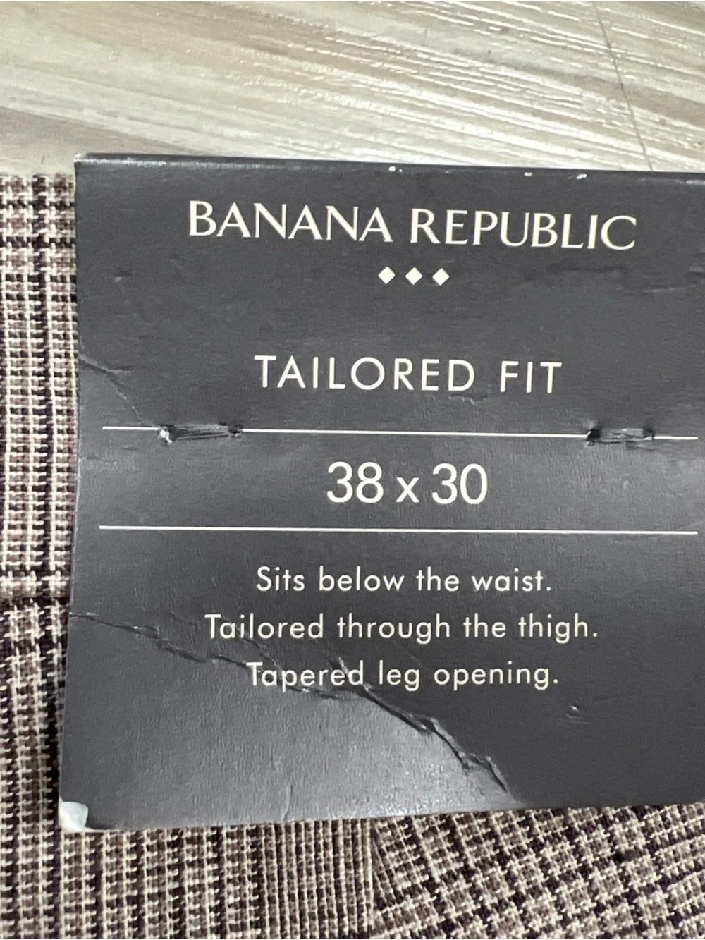 Banana Republic Tailored Fit Trousers Pants Brown Tan Glen Check 38x30 NWT $170